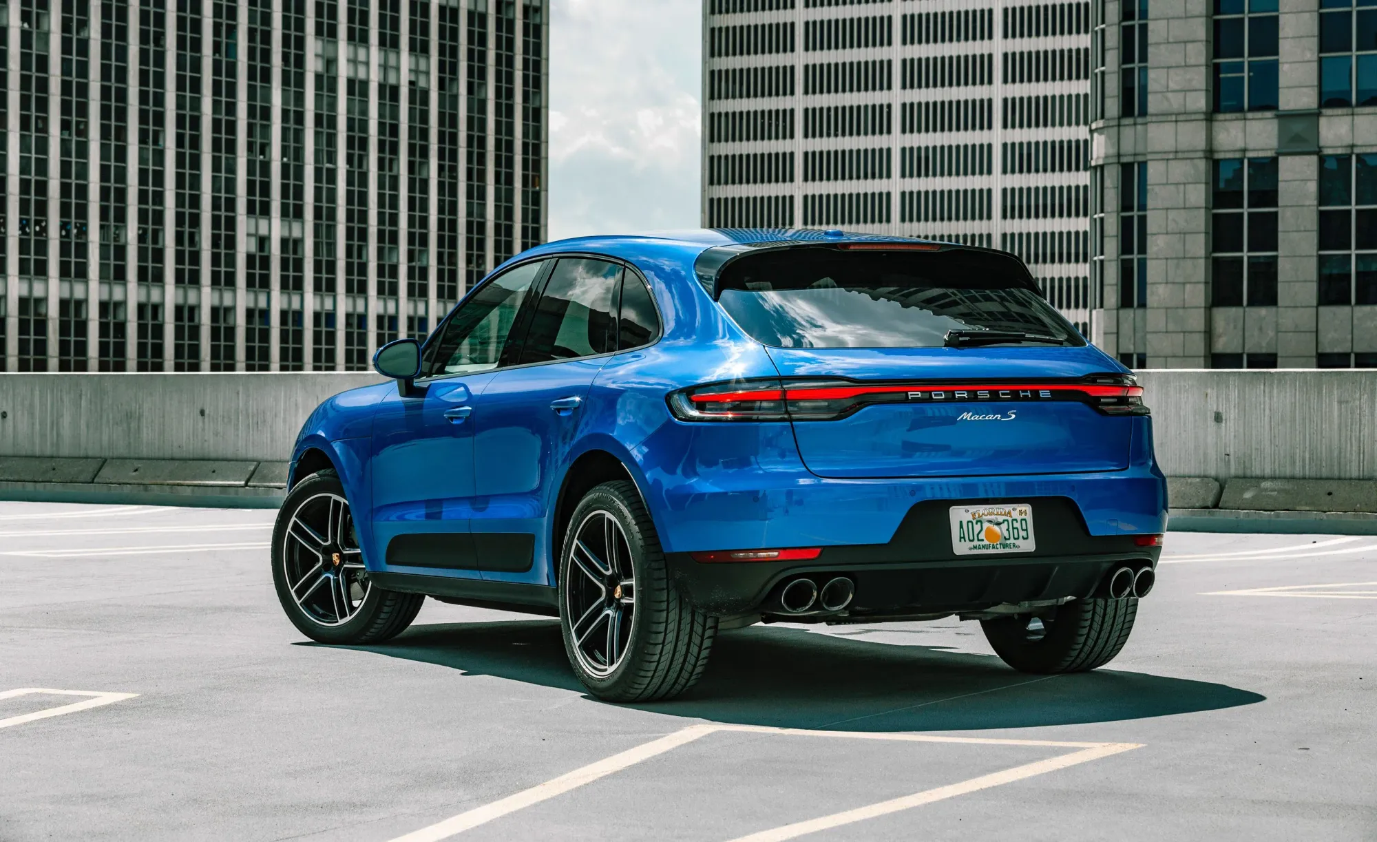 Parte Trasera Porsche Macan S 2019 Azul