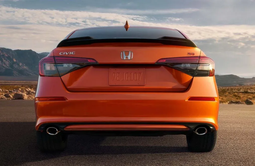 Parte Trasera Honda Civic SI 2022 Naranja