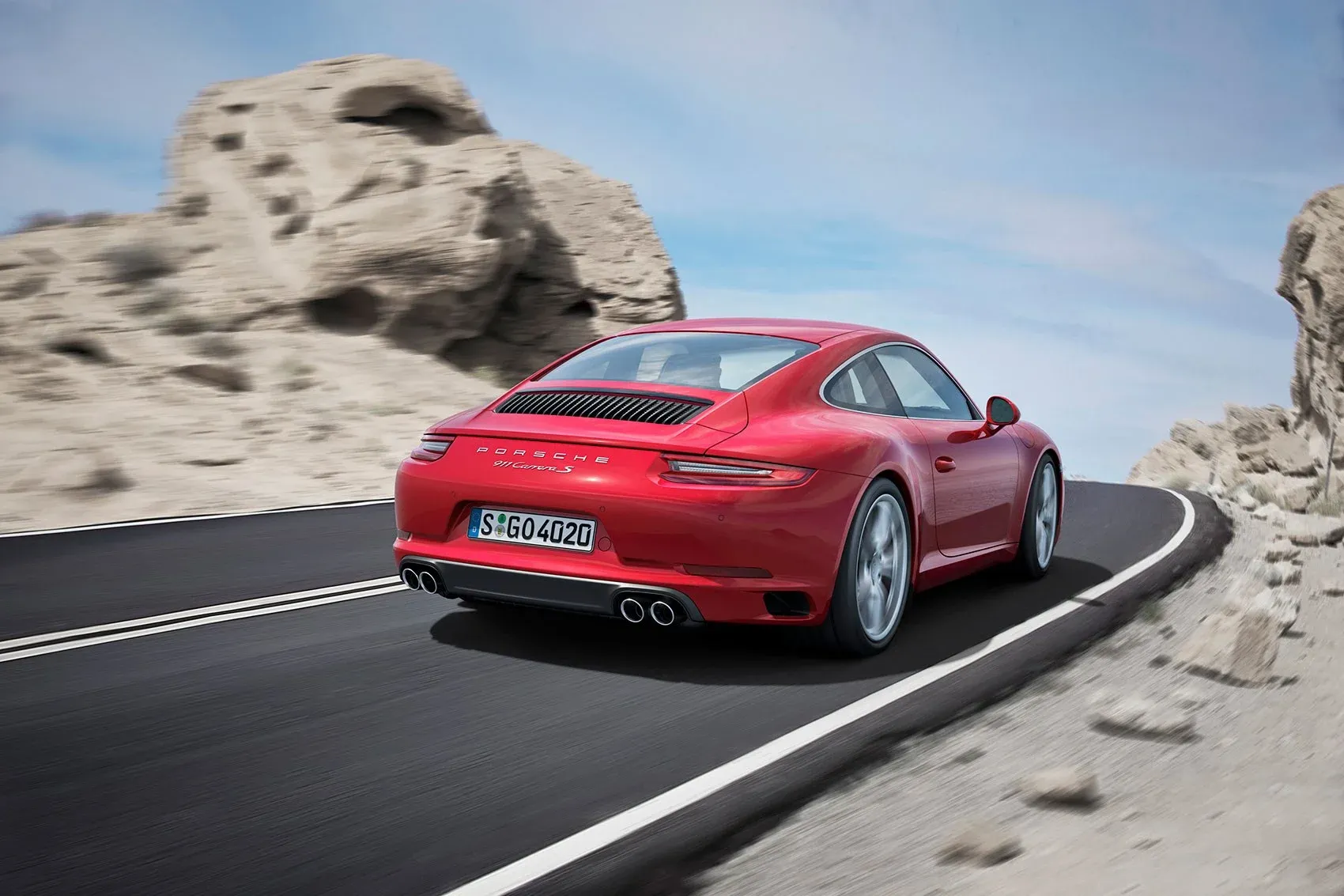 Parte Trasera Porsche 911 (991) Turbo Rojo