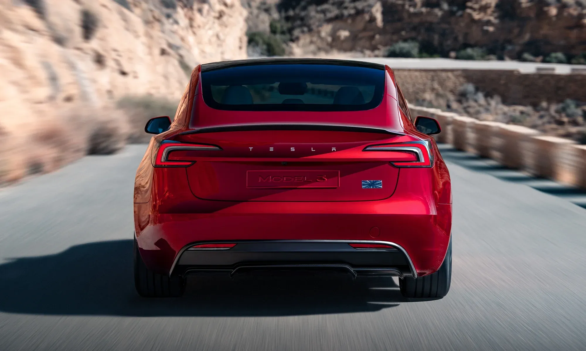 Parte Trasera Tesla Model 3 2024 Rojo