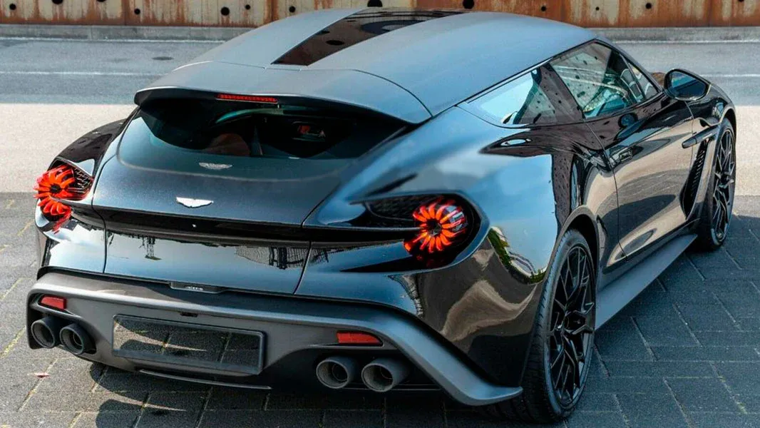 Parte Trasera Aston Martin Vanquish Zagato Shooting Brake 2017 Negro