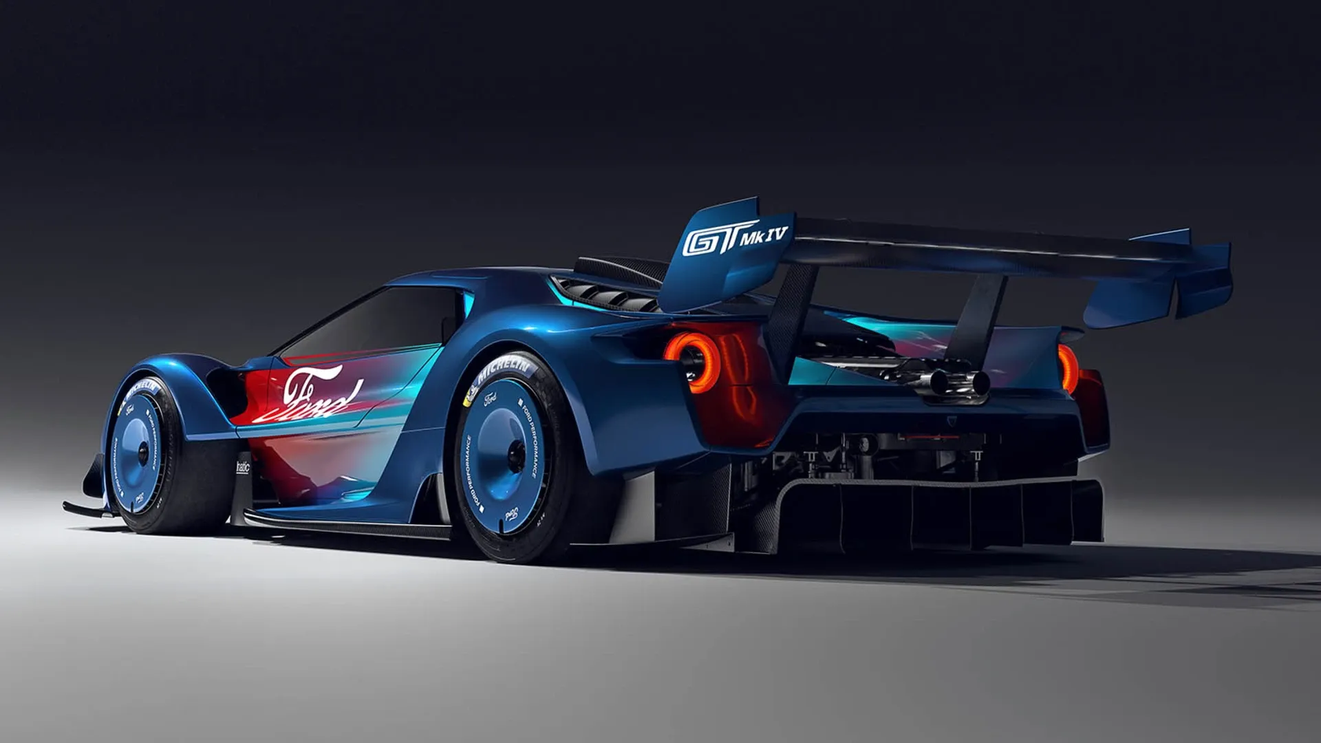 Parte Trasera Ford GT 2023 Azul