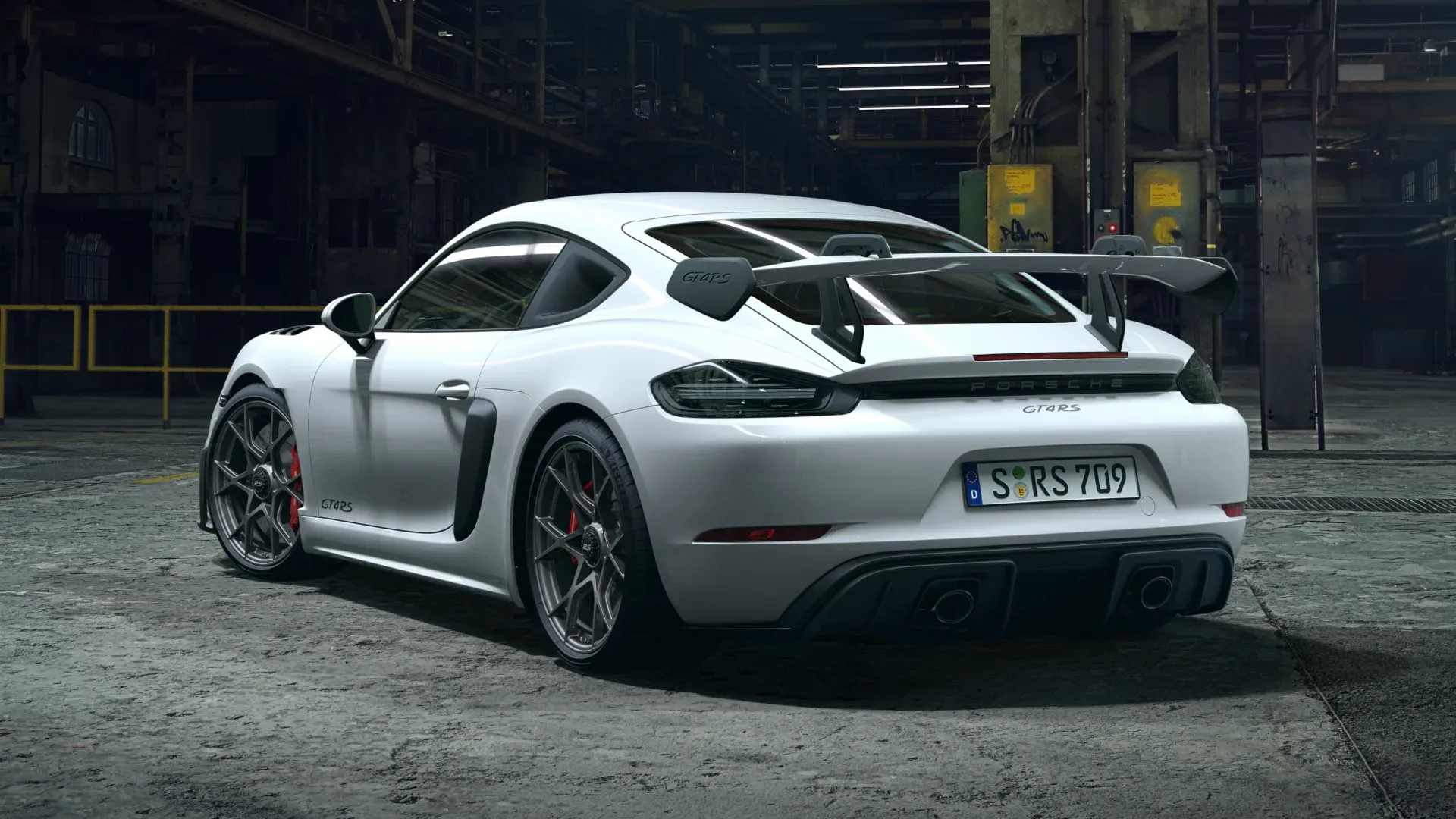 Parte Trasera Porsche 718 Cayman GT4 2020 Blanco