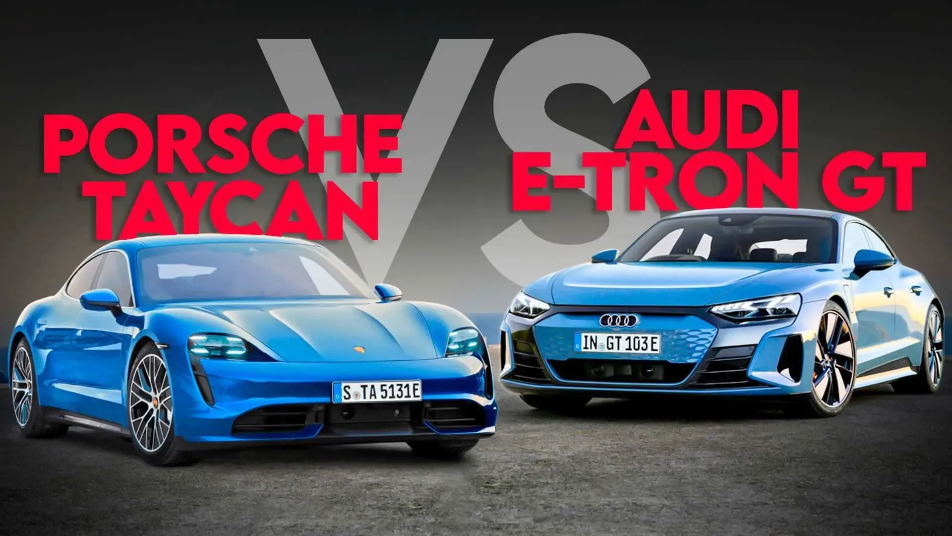 Audi e-tron GT RS junto a Porsche Taycan