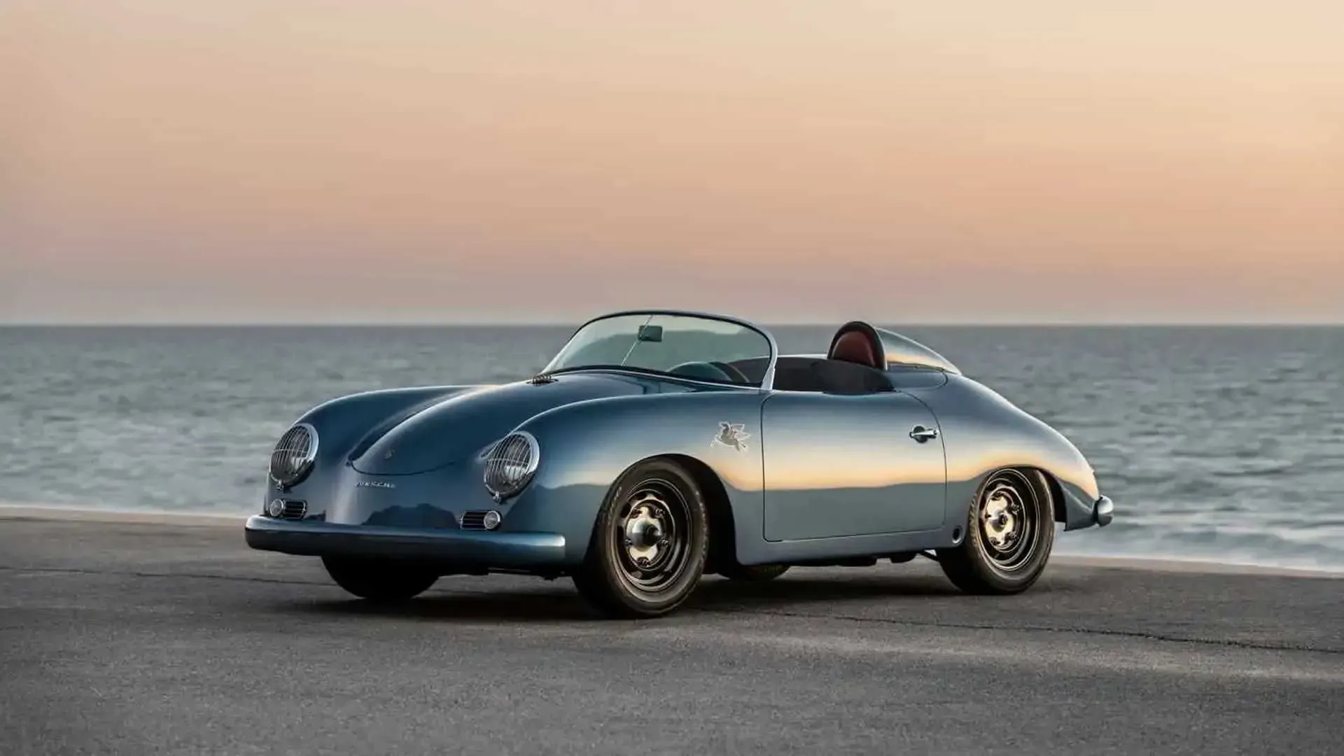 Lateral Porsche 356 Azul