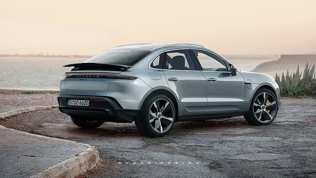 Lateral Porsche Macan Turbo 2023 Gris