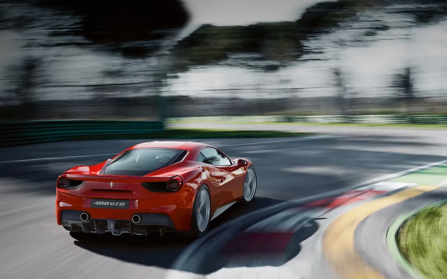 Parte Trasera Ferrari 488 GTB Rojo