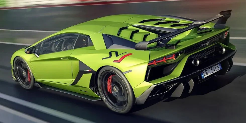 Parte Trasera Lamborghini Aventador SVJ Verde