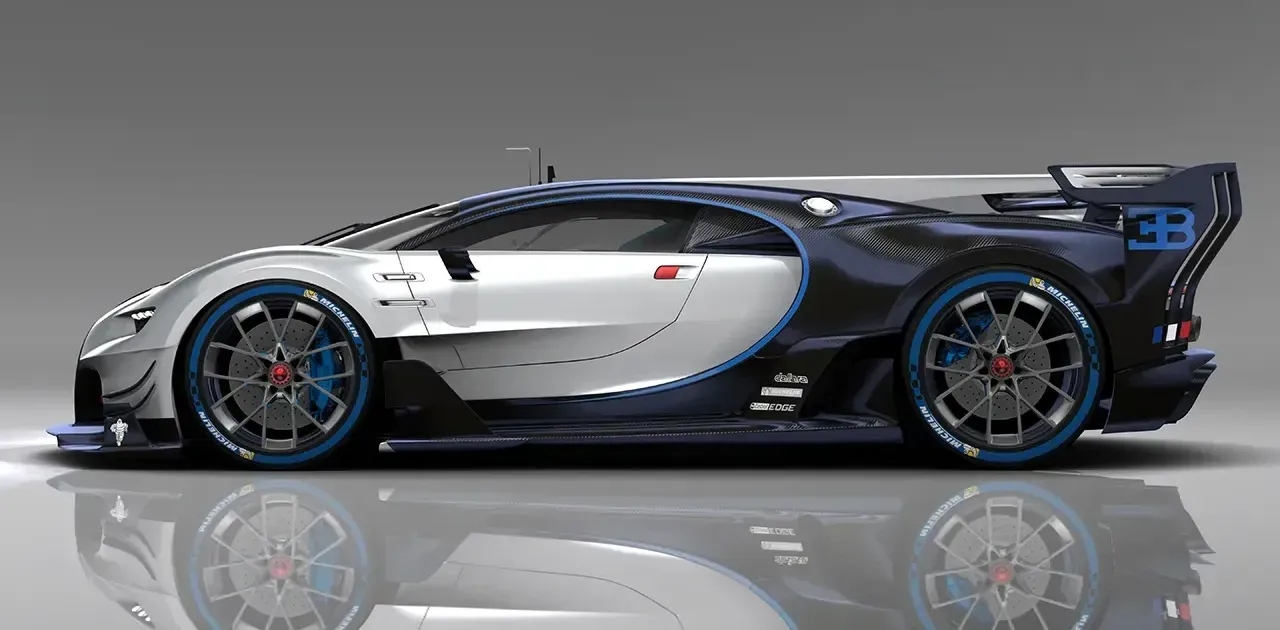 Lateral Bugatti Vision Gran Turismo Plateado