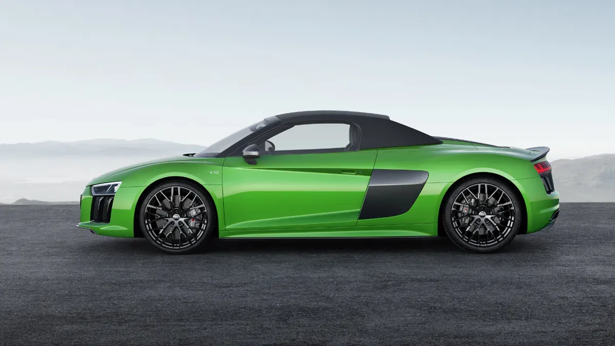 Lateral Audi R8 V10 Verde