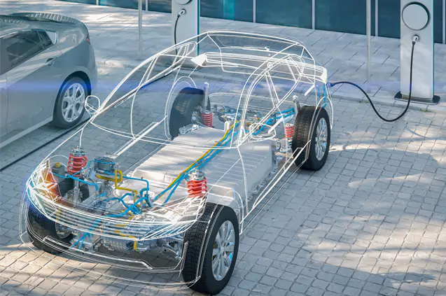 Estructura interna de un SUV eléctrico  