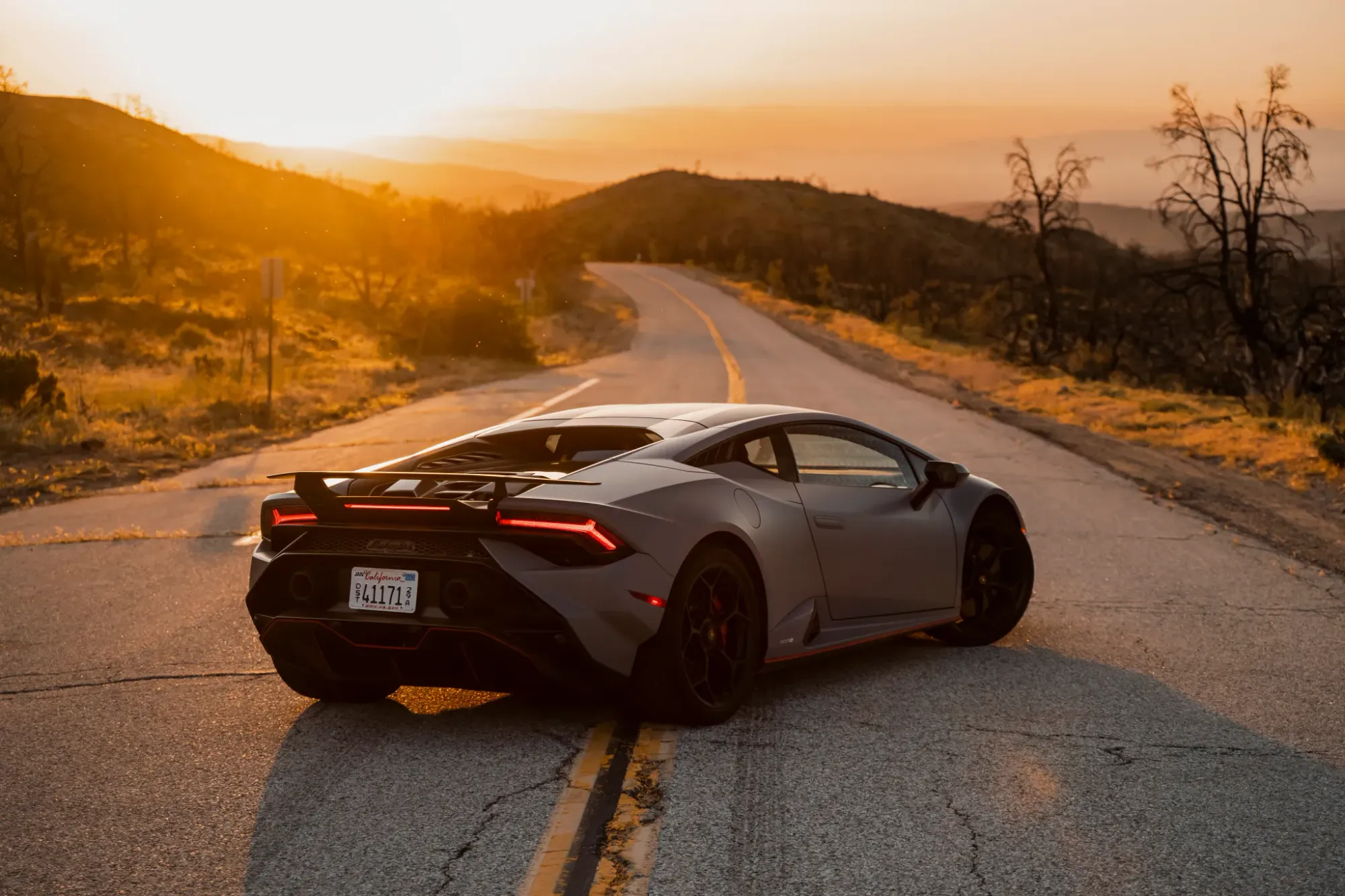 Parte Trasera Lamborghini Huracán Tecnica Gris