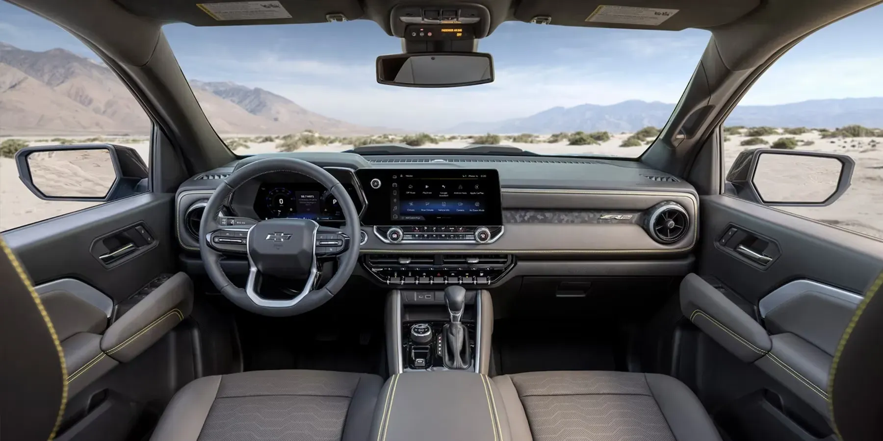 Interior delantero del Chevy Colorado 2024 