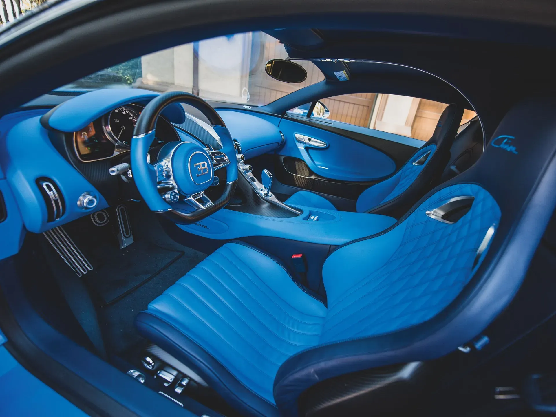 Bugatti Chiron Interior Azul 