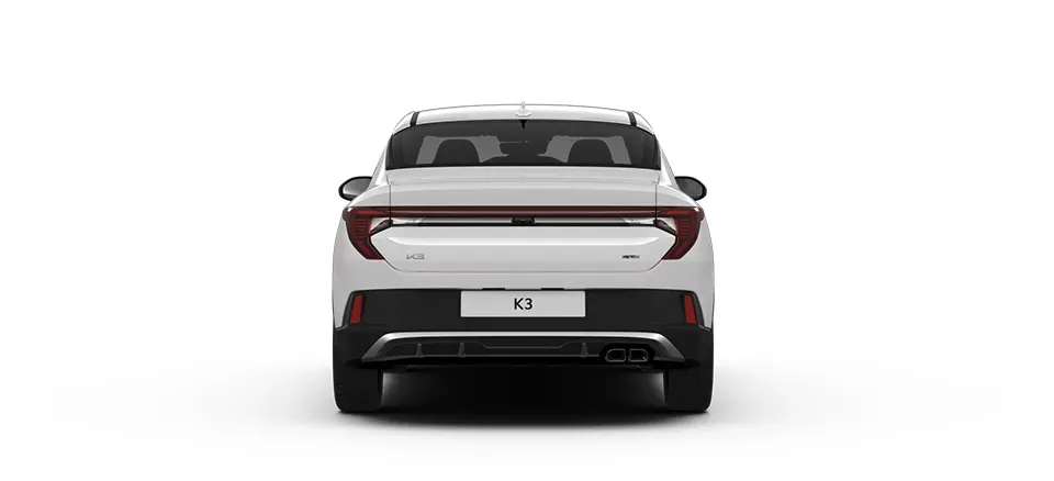 Exterior trasero del Kia K3 2024 color blanco