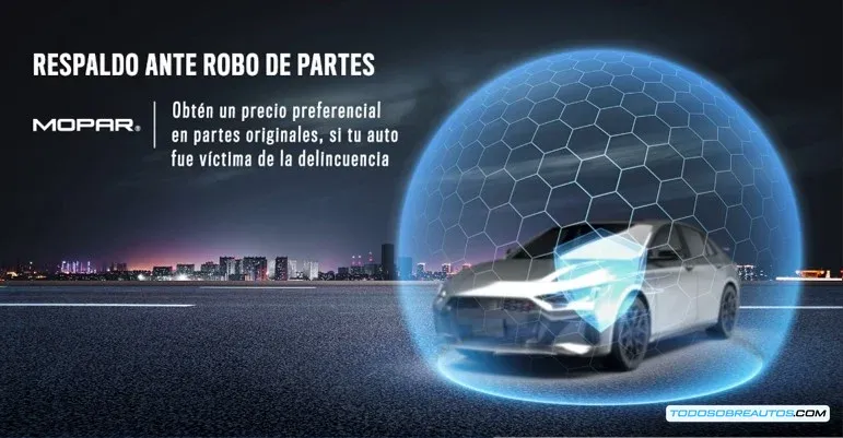 Imagen ilustrativa del robo de autopartes o del logo de Mopar, mostrando la problemática a la que se enfrenta el programa.