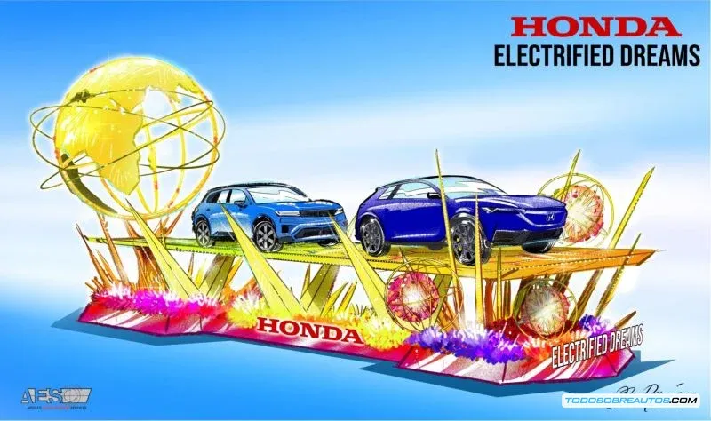 Flota de vehículos eléctricos Honda liderando el Desfile de las Rosas 2025