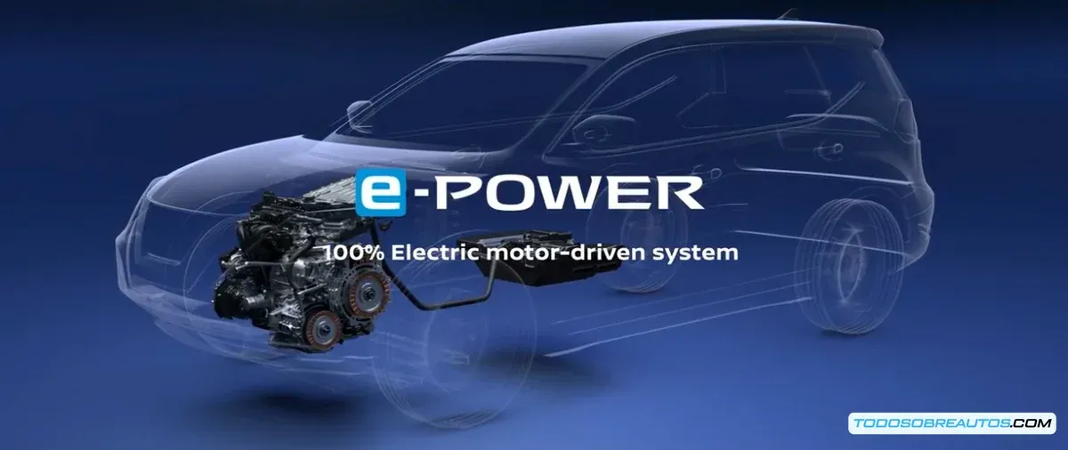 Imagen de un Nissan con tecnología e-POWER, mostrando su diseño moderno y limpio.