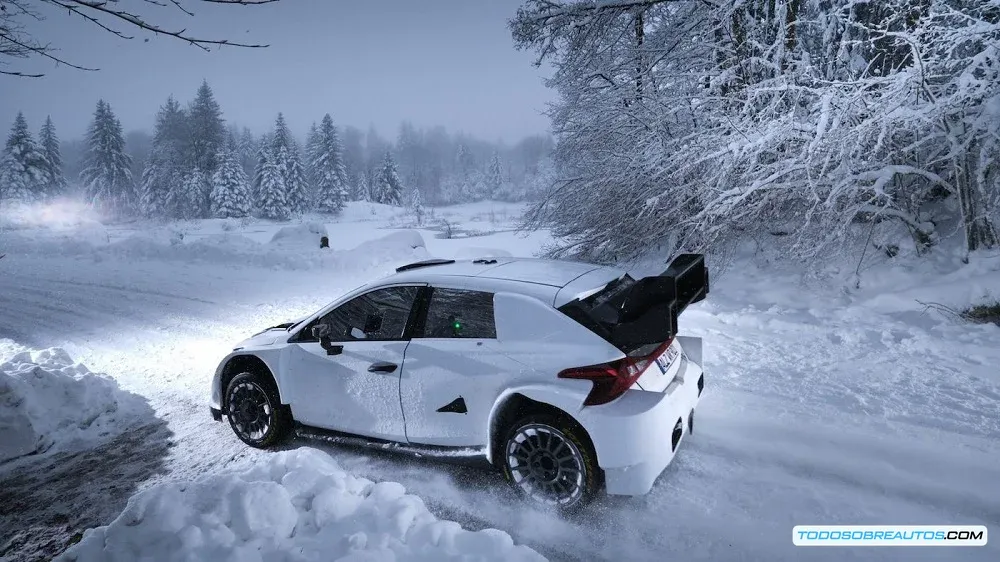 Imagen del paisaje finlandés o del equipo de Hyundai Motorsport realizando pruebas en Finlandia.