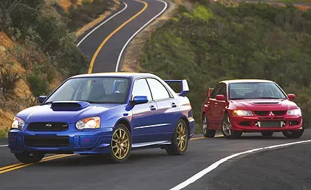 Drag Race Subaru Impreza vs Mitsubishi Evo