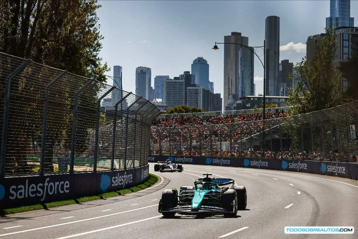 Imagen del circuito de Albert Park en Australia o un podio de la Fórmula 1.