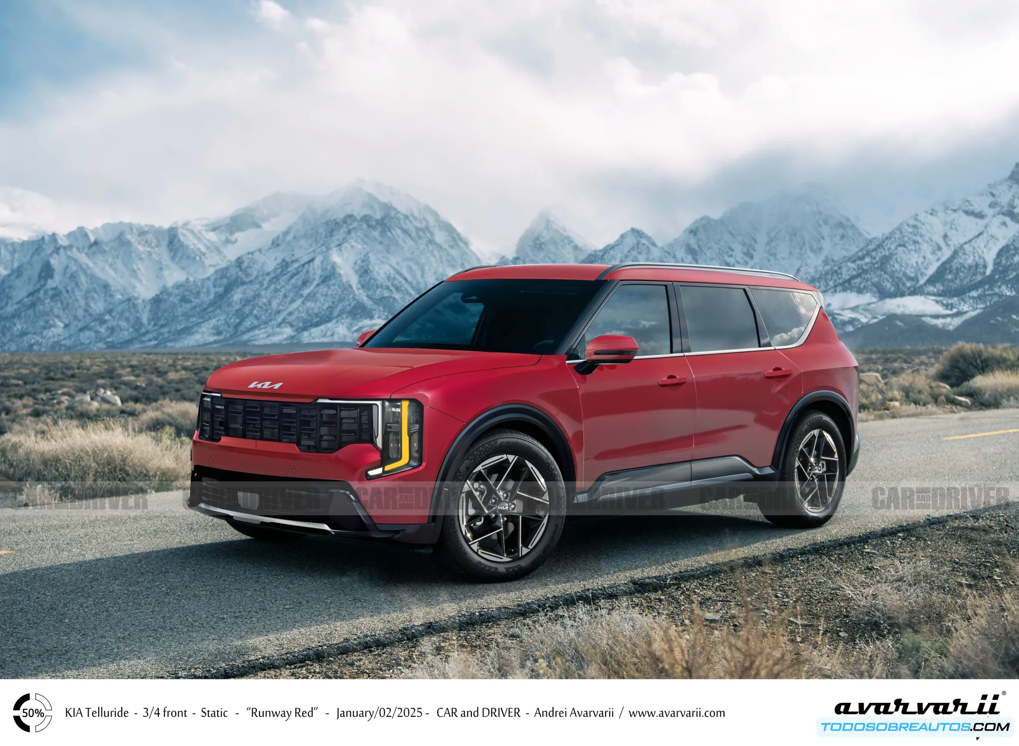 Diseño exterior de la Kia Telluride 2026.