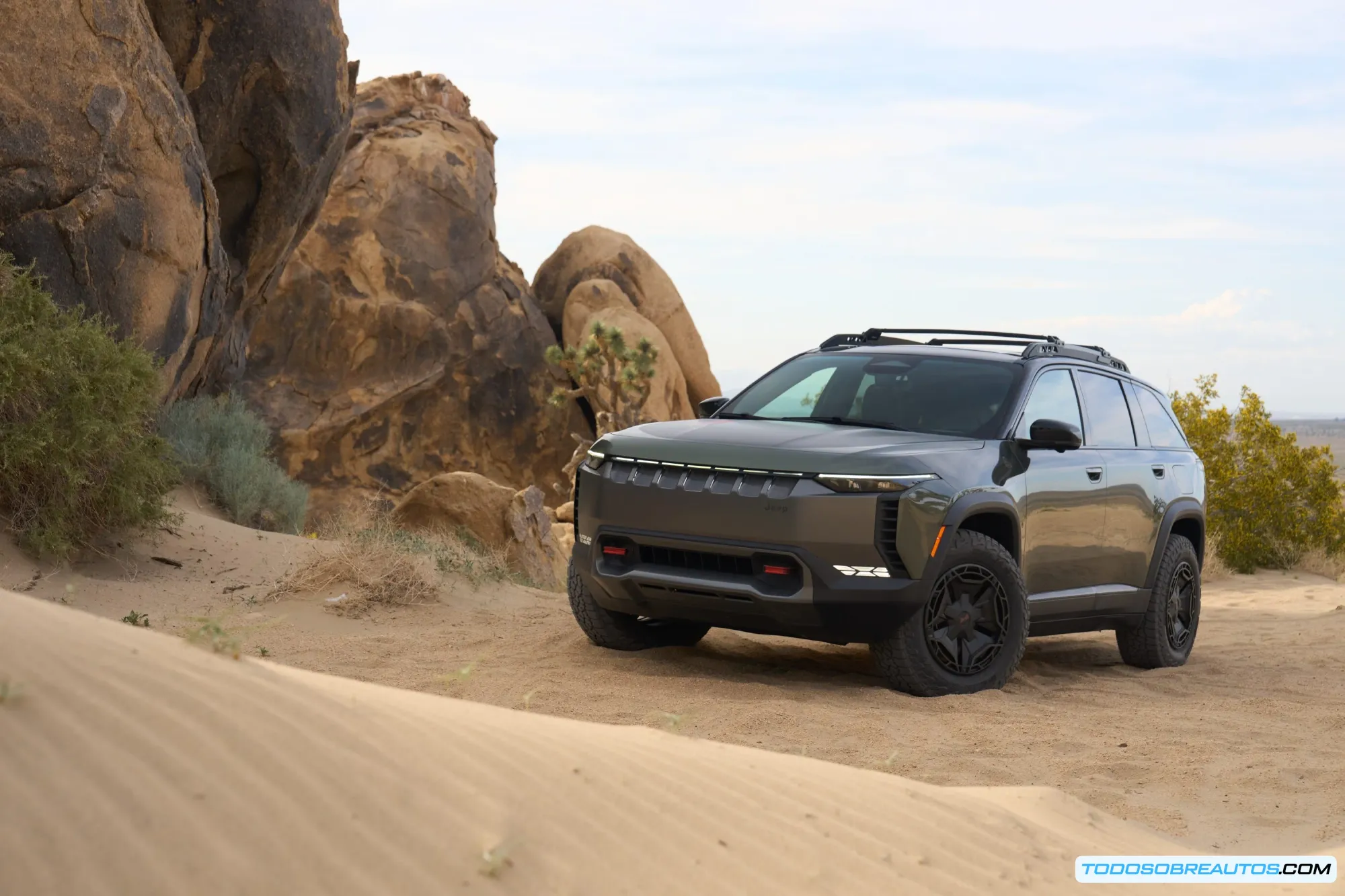 Concepto de diseño o render del nuevo SUV compacto híbrido de Jeep.