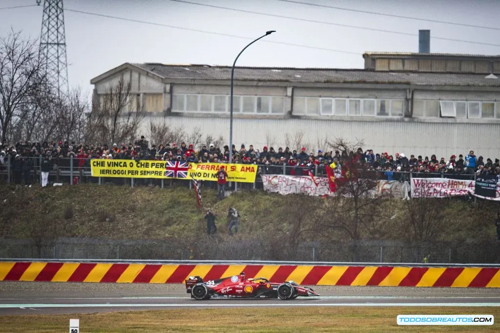 Lewis Hamilton durante las pruebas en Fiorano.