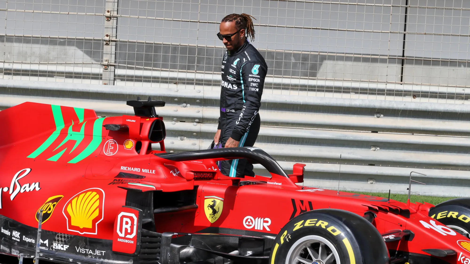 Lewis Hamilton en Ferrari