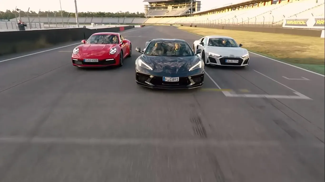 Chevrolet Corvette C8 Stingray vs. Porsche 911 Carrera vs. Audi R8 RWD