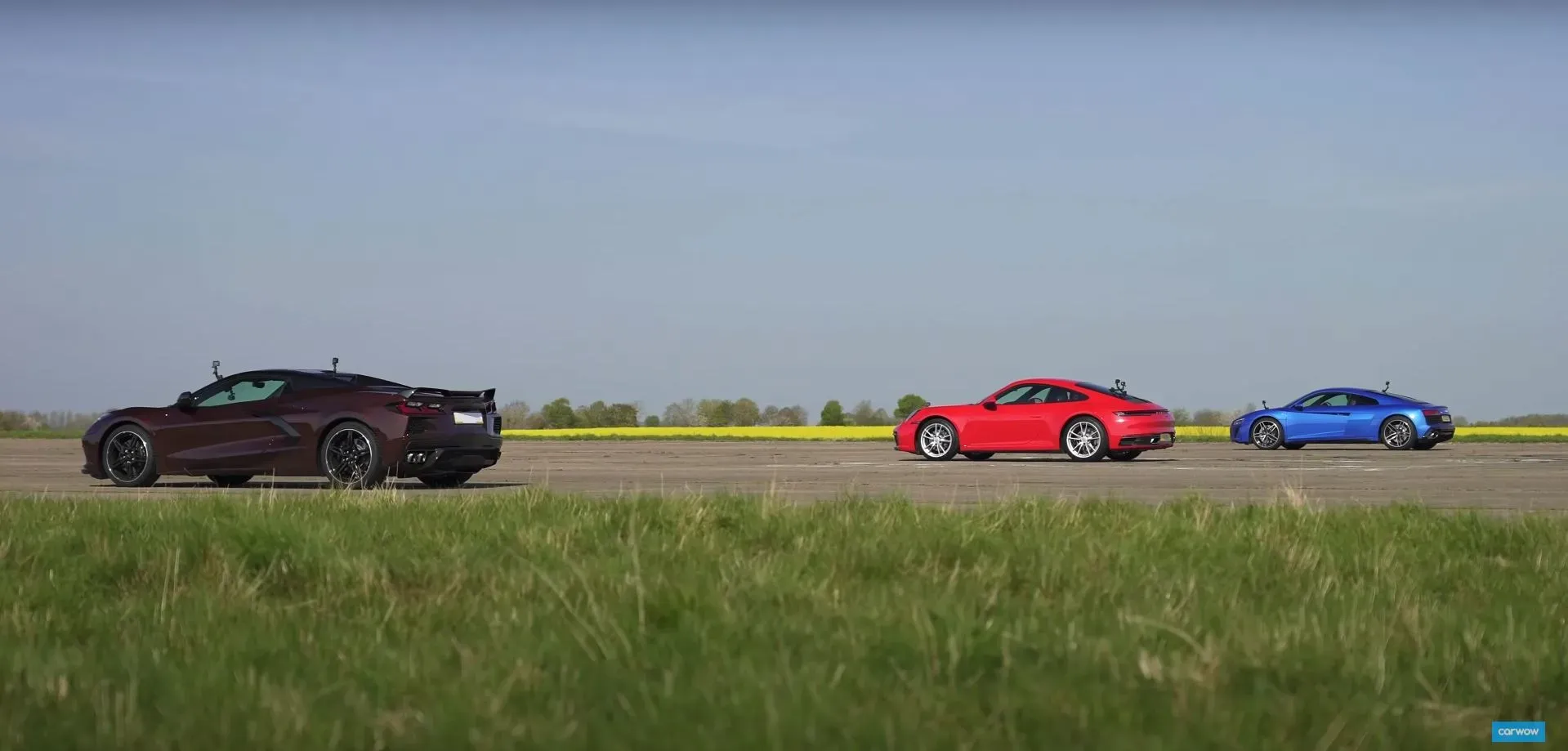 Chevrolet Corvette C8 Stingray vs. Porsche 911 Carrera vs. Audi R8 RWD