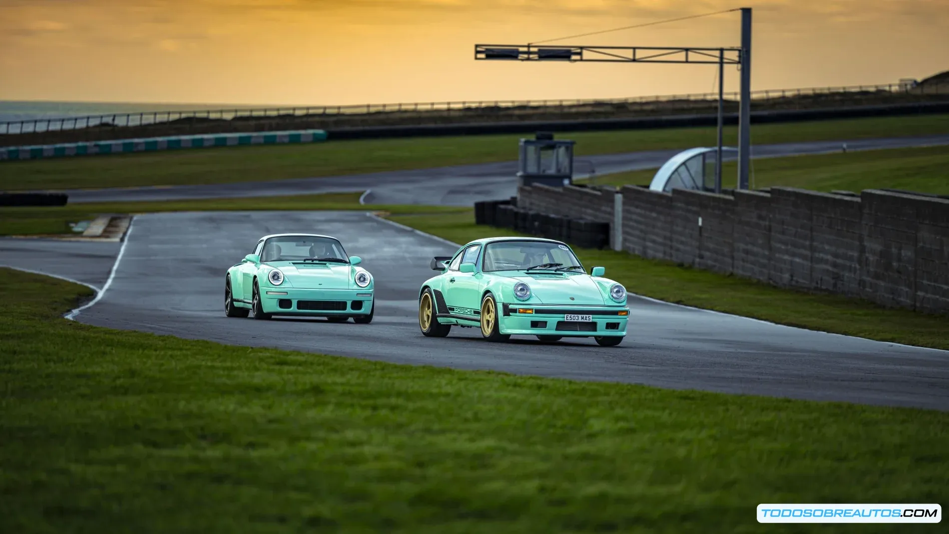 Imagen de los dos Porsche, el 911 TAG Turbo y el RUF CTR Anniversary, juntos.