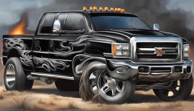 GMC Sierra en llamas