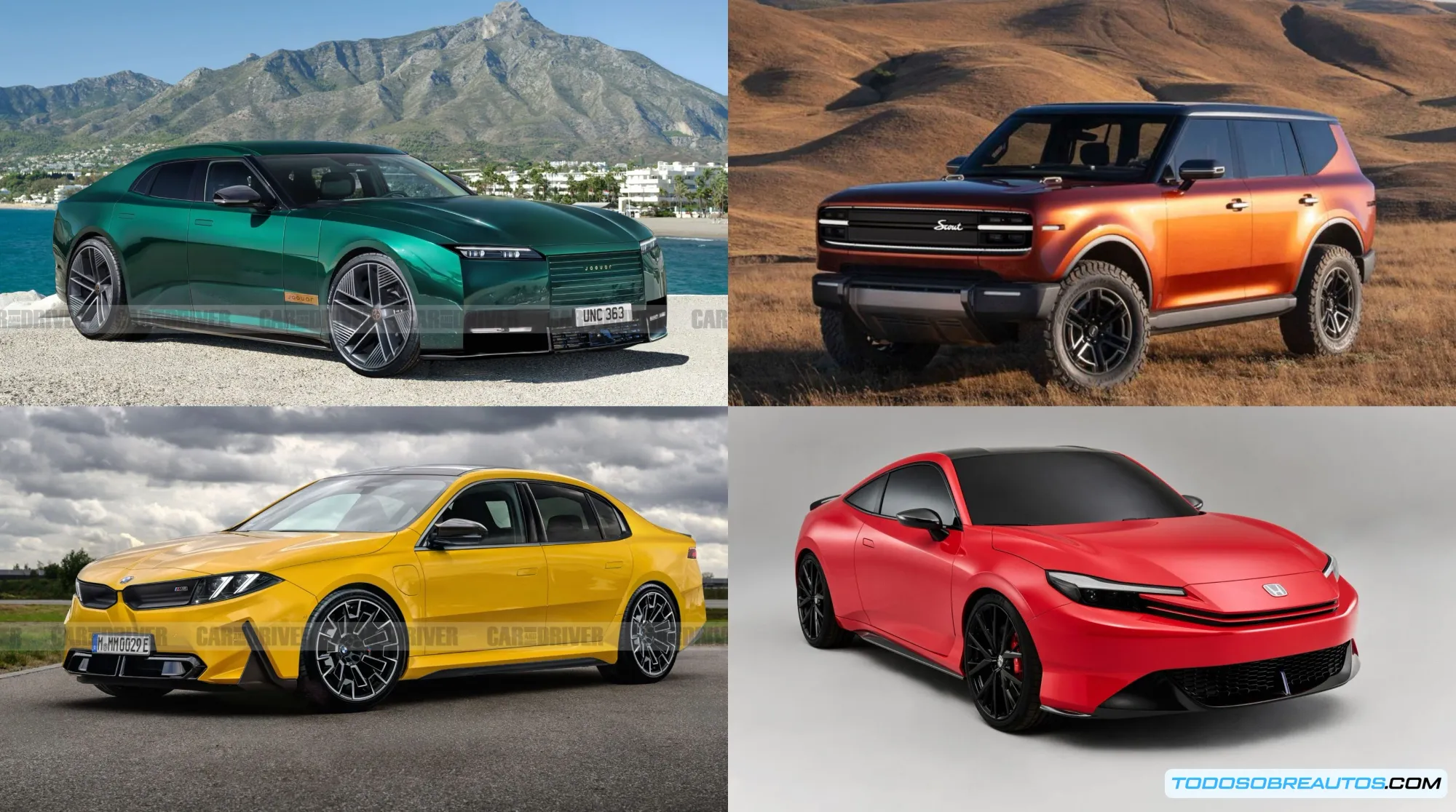 Diferentes personas usando SUVs en diversos escenarios.