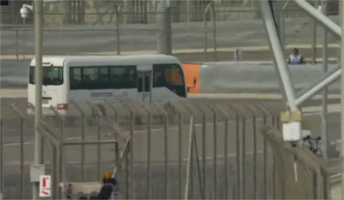 Autobús Irrumpe en Test de F1 en Bahrein