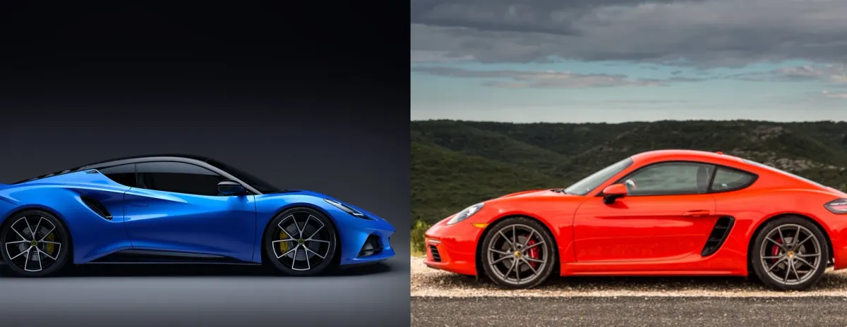 ¡Comparativa épica!  Lotus Emira vs Porsche Cayman GTS - ¿Cuál reina en la carretera? 🏎️🏆