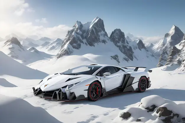 ¡El Lamborghini que domó la nieve!¿El Aventador SVJ es el rey del invierno? 👑