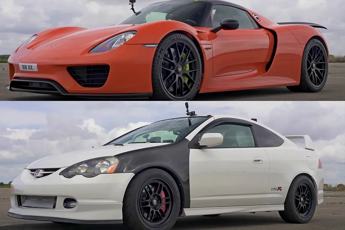 Porsche 918 Spyder vs. Honda Integra Type R: ¡La Batalla de los Gigantes!