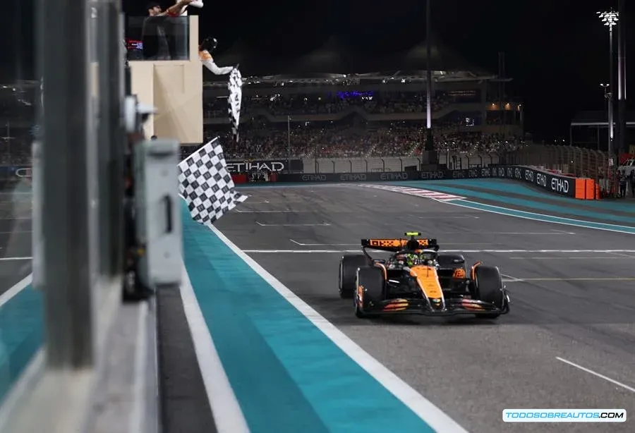 Norris gana en Abu Dhabi, McLaren campeón de constructores: Sainz brilla en su despedida de Ferrari