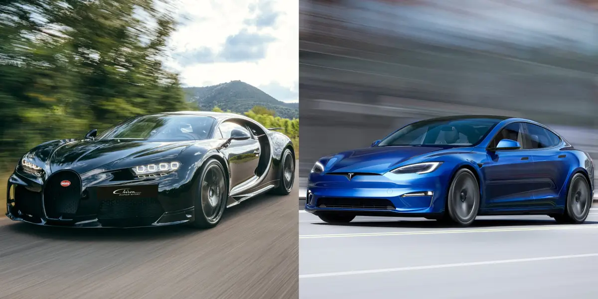 Bugatti Chiron Super Sport vs Tesla Model S Plaid: ¡La Batalla de Gigantes! ⚡️🏆