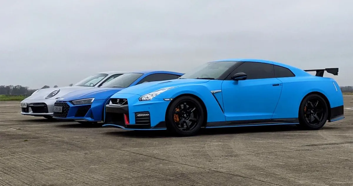 Audi R8 V10 Performance vs Nissan GTR vs Porsche 911 Turbo S: ¡La Batalla de los Deportivos!