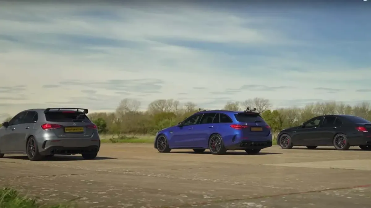 Mercedes-AMG A45 S, C63 S y E63 S: ¡Drag Race épica!