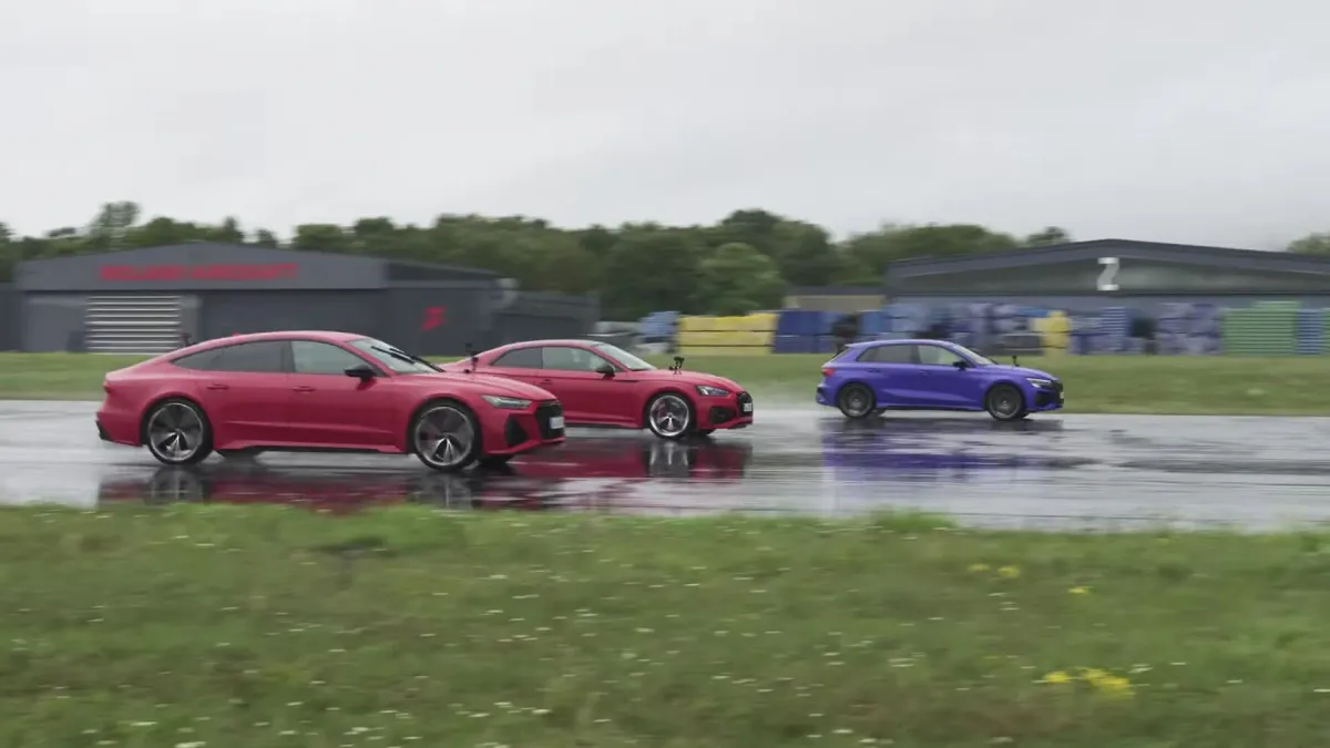 Audi RS3 vs RS5 vs RS7: ¡La Batalla de los Gigantes en la Pista! 🏆🔥