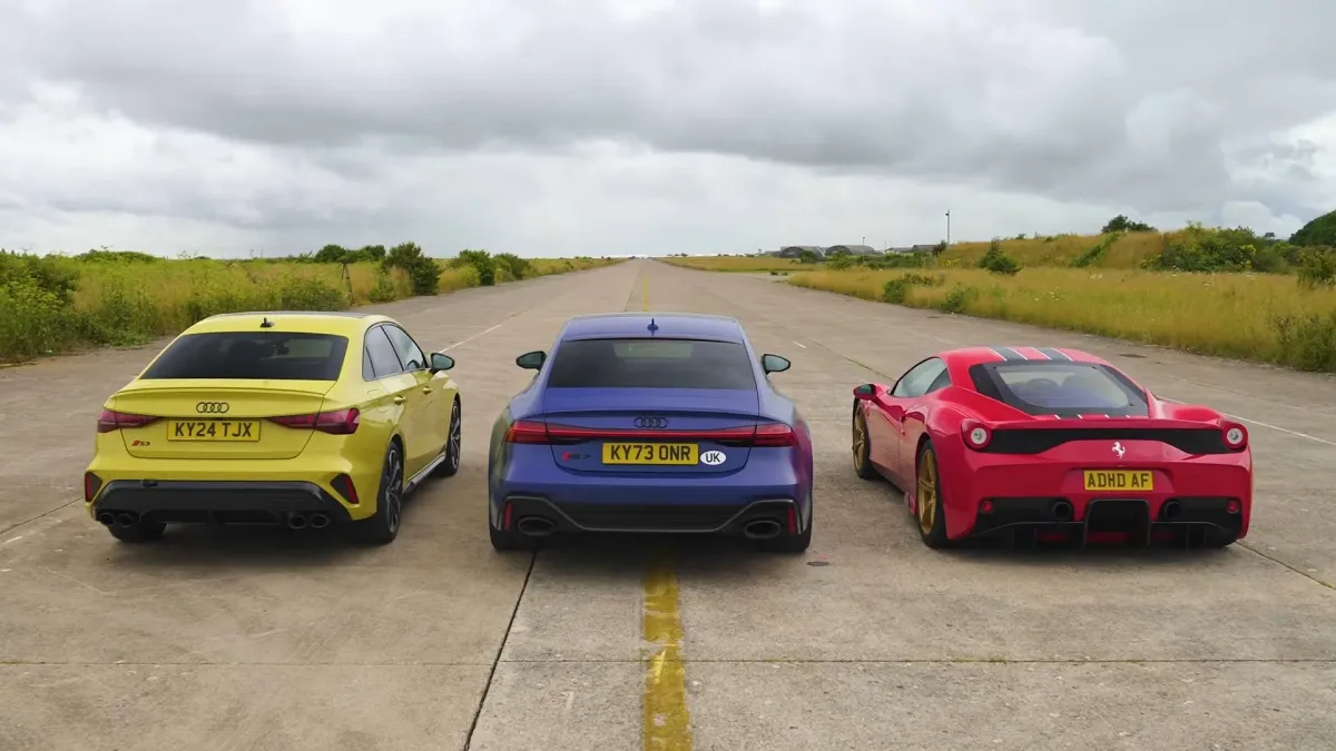 Ferrari 458 Speciale vs Audi RS7 vs Audi S3: ¡La Batalla de la Aceleración!