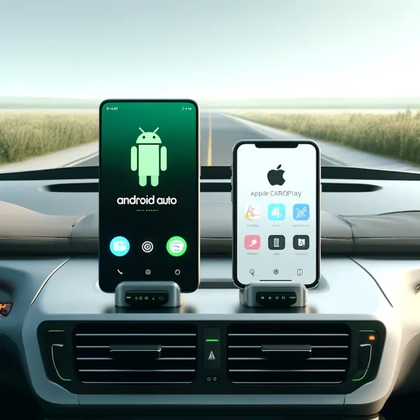 Dos smart phones en un auto