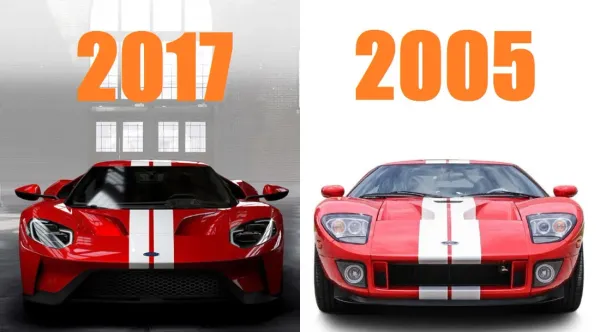 Ford GT 2005 vs 2017