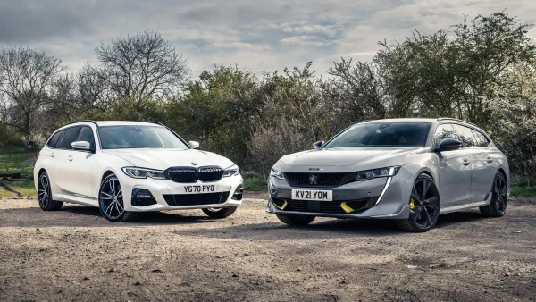 Peugeot 508 SW Gris vs. BMW 330e Touring Blanco