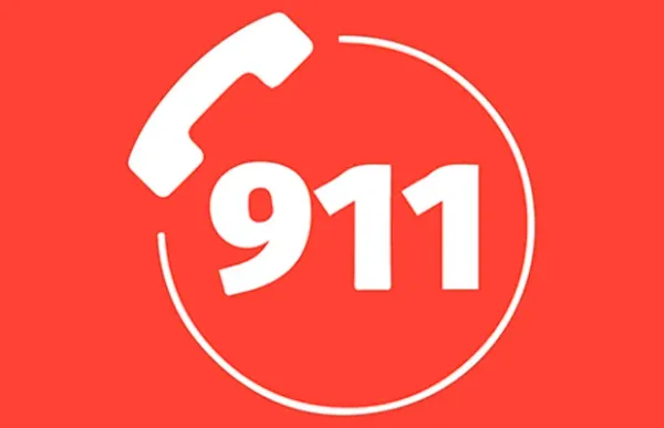 Dibujo de celular y los números del 911