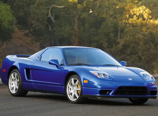 Exterior frontal del Acura NSX 2005 color azul